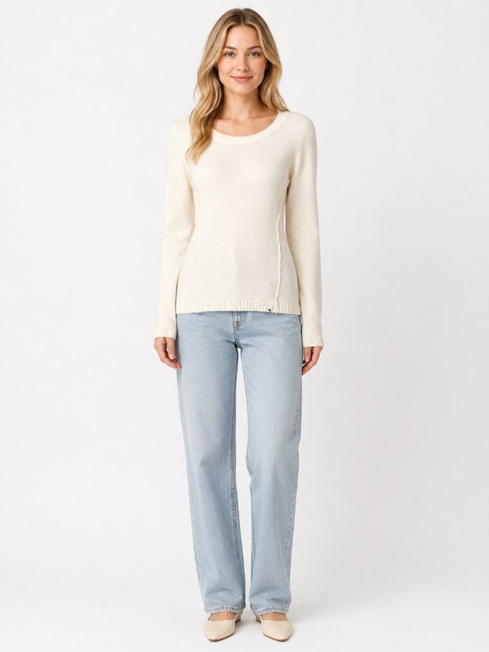 Abercrombie Kids Cream Knit Sweater Long Sleeve Lightweight Pullover Size XL